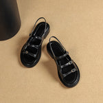 Open Toe Sandals Genuine Leather Casual Gladiator Retro Low Heel KilyClothing