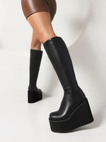 Platform Ankle Boots /Round Toe Heart Design Wedge Shoes KilyClothing