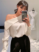 Elegant Office Korean Style Lady One Shoulder Sexy Wild Women Spring Summer KilyClothing