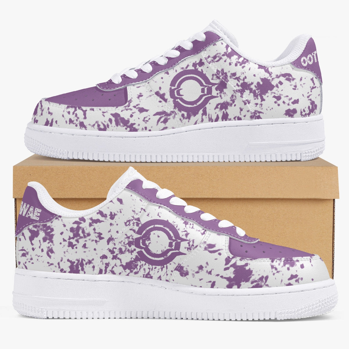 OOTAMAWAE Original Brand Low-Top Leather Sports Sneakers Air Purple paint KilyClothing