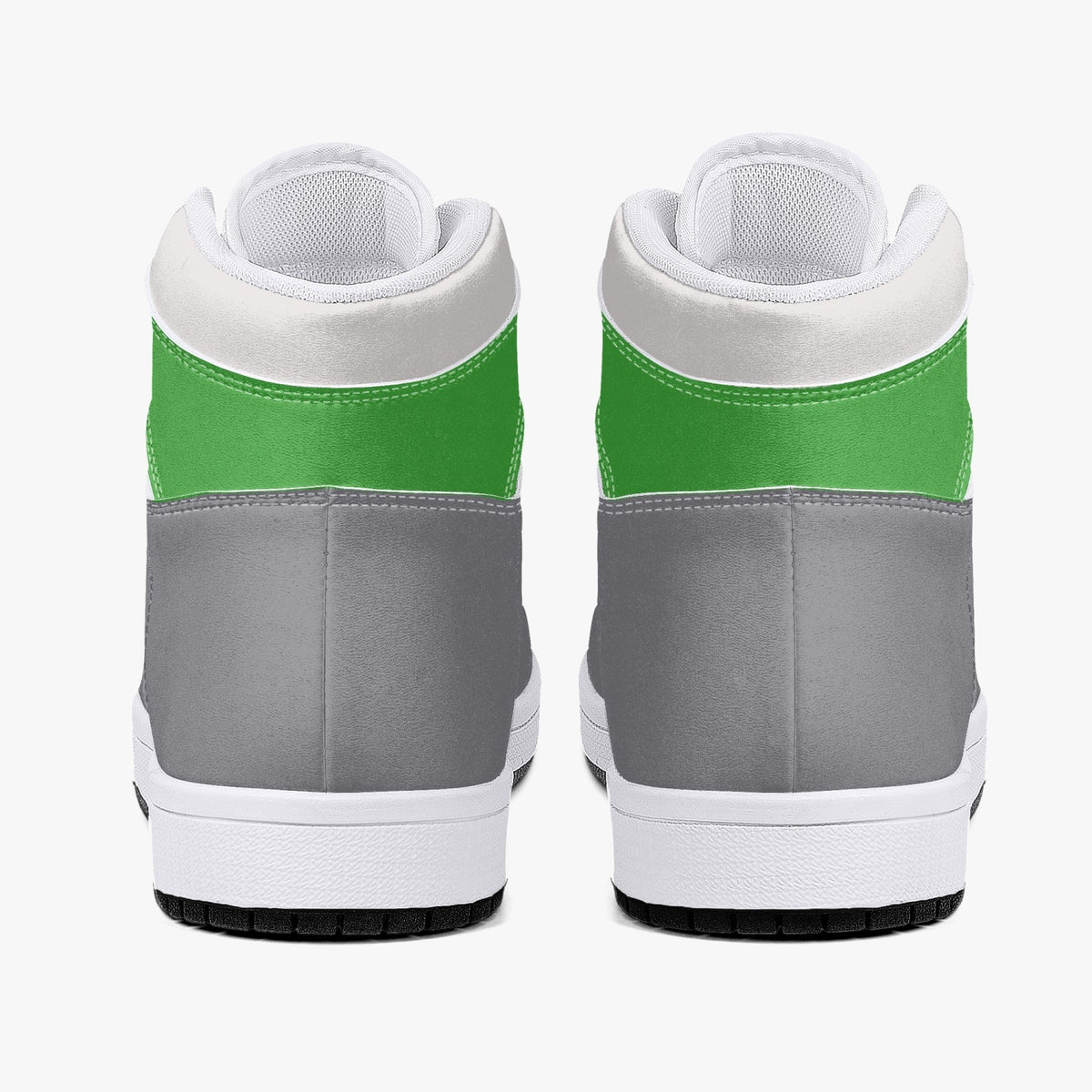 OOTAMAWAE Original Brand High-Top Leather Sneakers - Grey Green logo KilyClothing