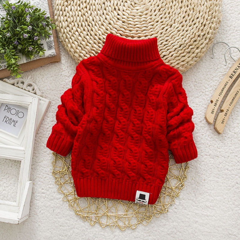 Unisex Sweater Tricots Turtleneck Pullover Baby Winter Tops KilyClothing