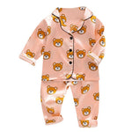 Toddler Silk Satin Pajamas Sleepwear Nightwear Suit Unisex KilyClothing