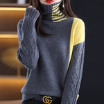 100% Wool Knit Sweaters Fashion Casual Long Sleeve Turtleneck Thick KilyClothing