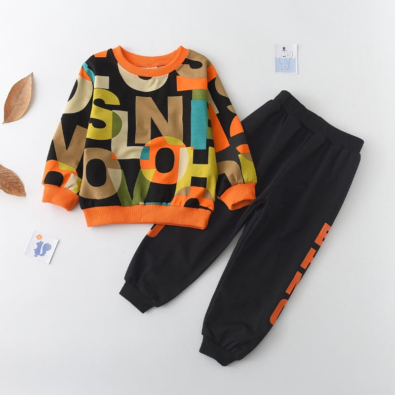 Toddler  unisex Clothing Set Autumn Children Sports Hooded KilyClothing