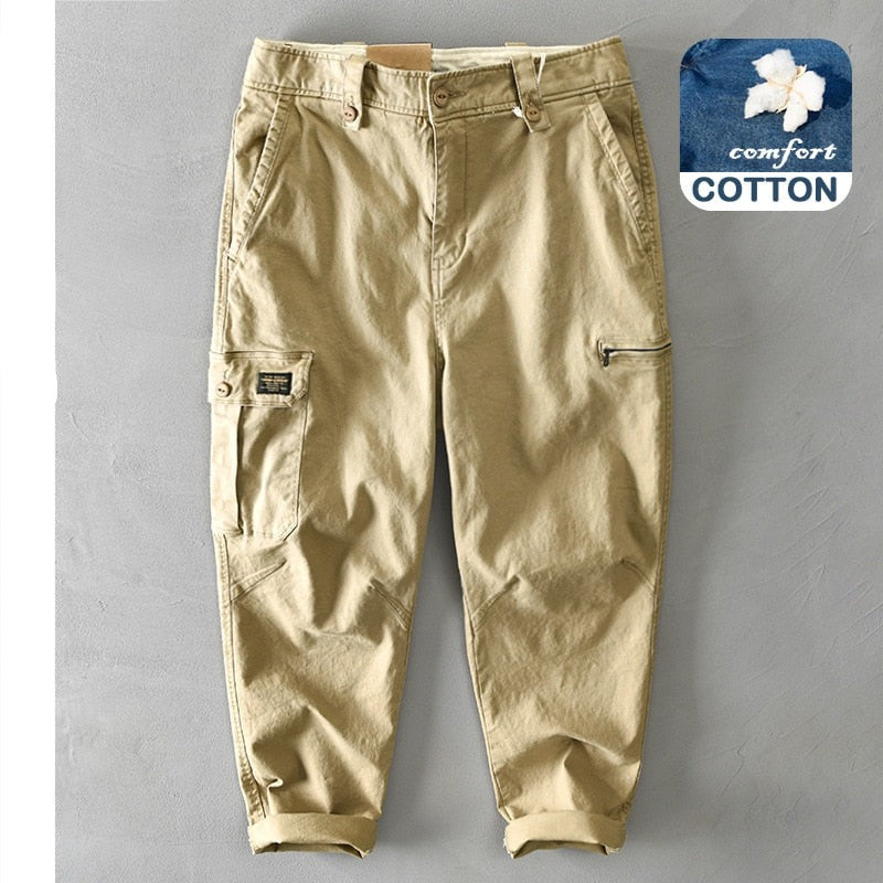 Pure Cotton Multi-Pocket Casual Vingtage Pants KilyClothing