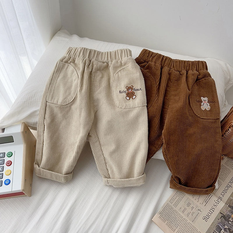 Kids Pants Corduroy Trousers Enbroidery Girls Pants KilyClothing