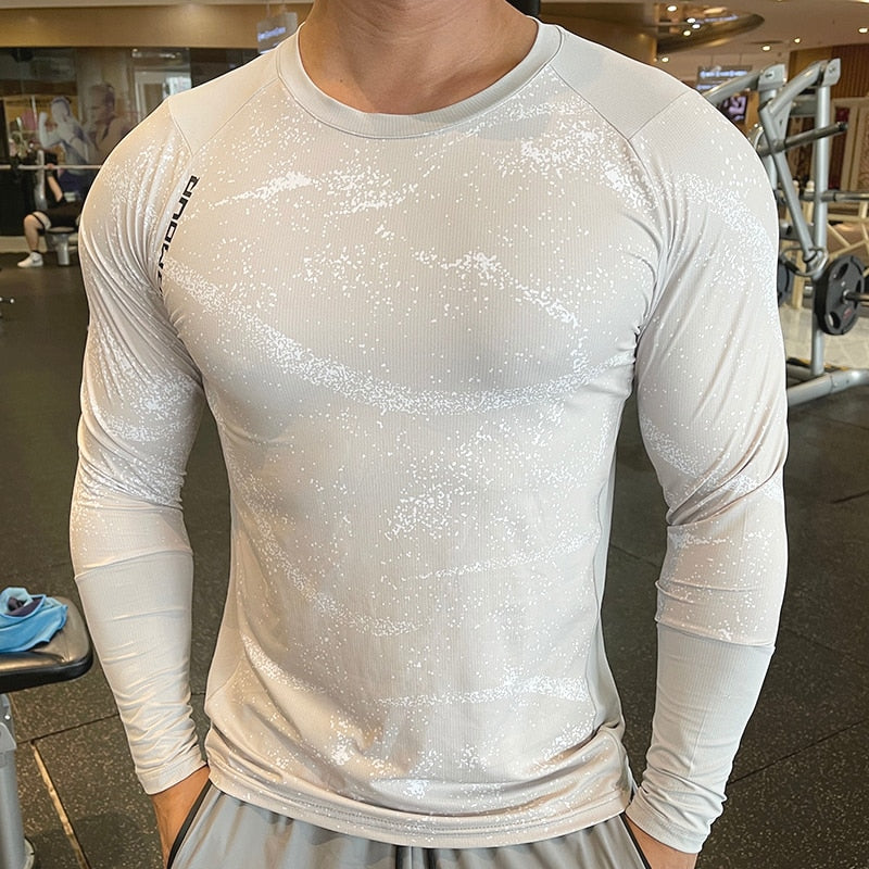 Quick Dry Gym Long Sleeve Shirt Men Fitness Training  Running Sport Bodybuilding KilyClothing