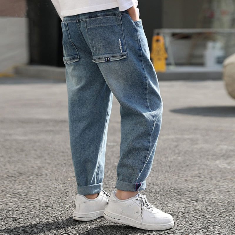 Boys Jeans Denim Trousers Kids Clothes Children Clothes Spring Young Boy Straight Cowboy Trousers Casual Pants 4-11 Years KilyClothing
