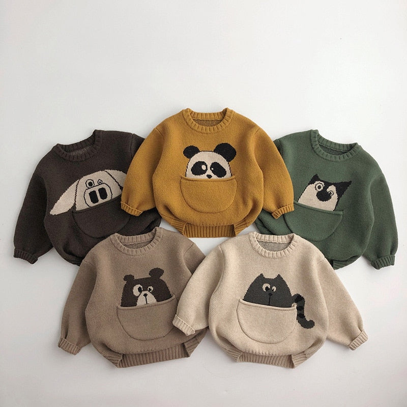 Sweaters Cartoon Boys Knitwear Korean Style Children Pullover Outwear KilyClothing