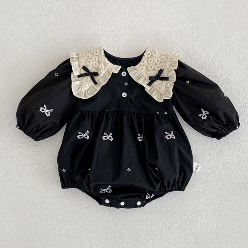 Baby Girls Clothing Autumn Spring Infant Baby Girls Jumpsuit Long Sleeve Cotton Embroidery Newborn Baby Girls Bodysuits KilyClothing