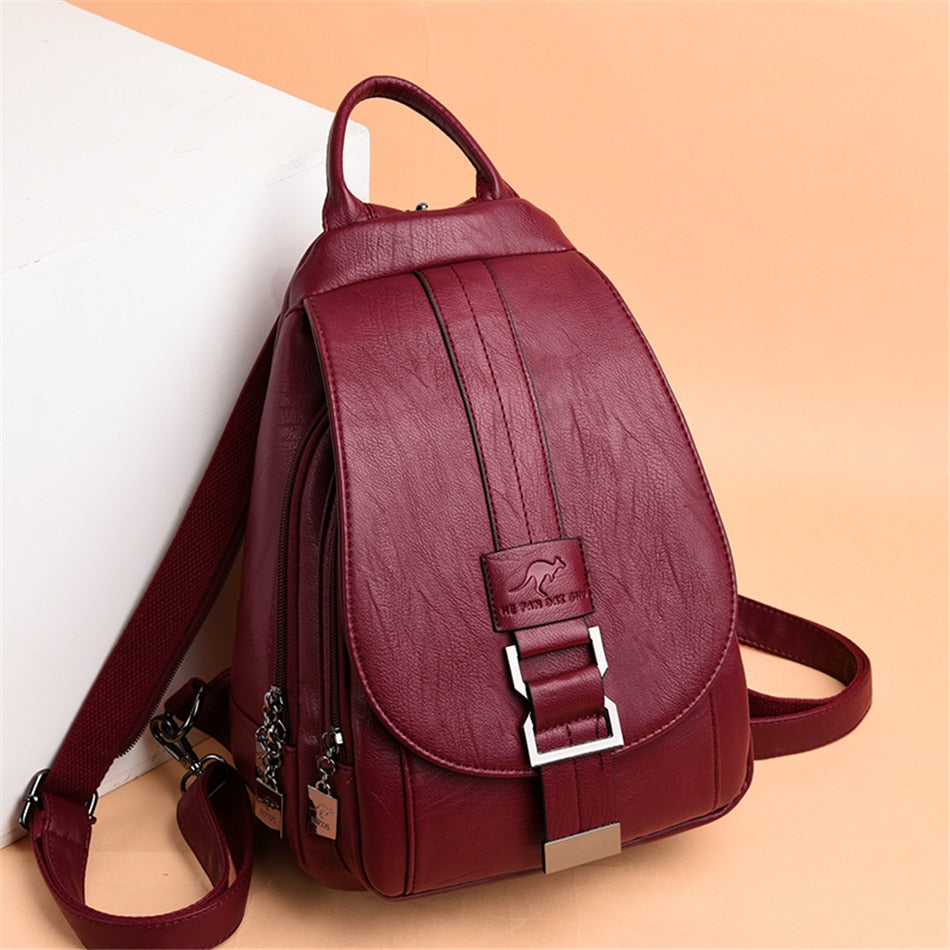 Travel Backpack Women Soft Leather Shoulder Bags KilyClothing