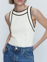 Vintage O Neck Sleeveless Female Waistcoat Chic Tops KilyClothing