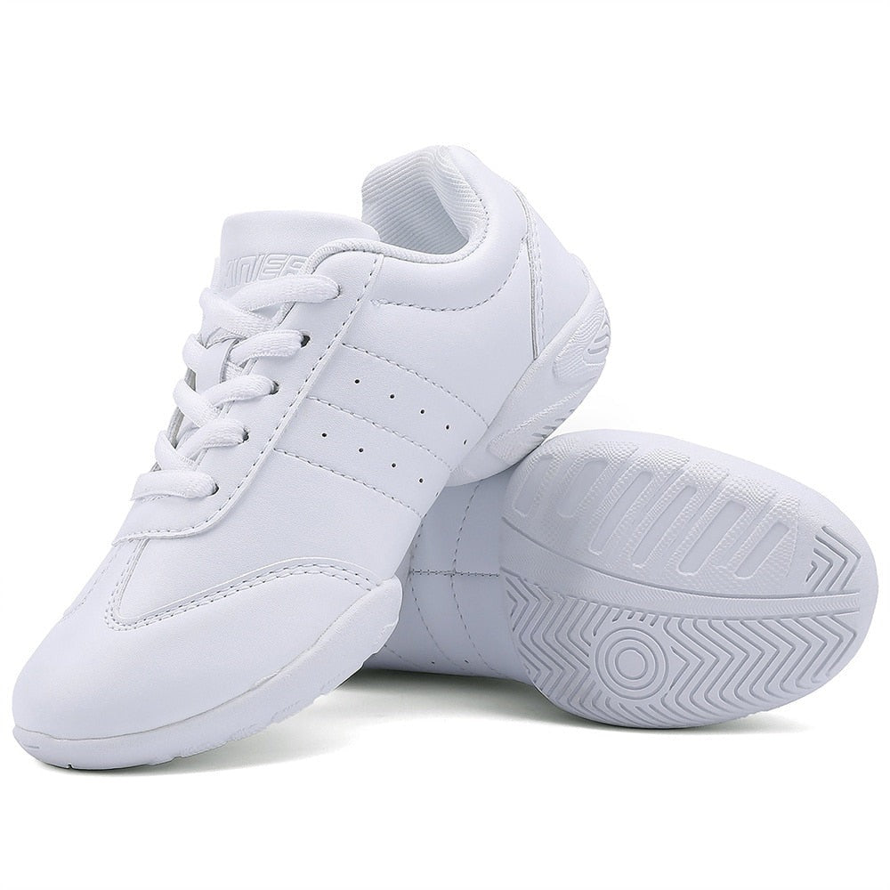 White Jazz Shoes Split Sole Dance Shoes Youth Cheerleading Shoes Athletic Training Tennis KilyClothing