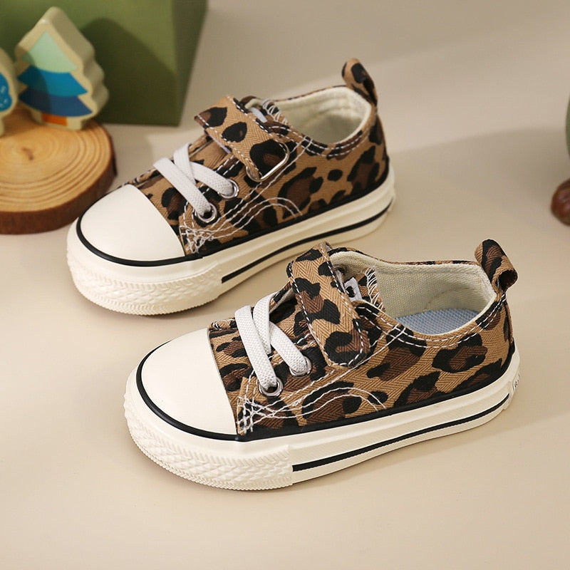 Shoes High Top Leopard Breathable Children Canvas Shoes Women Parent-child Shoes KilyClothing