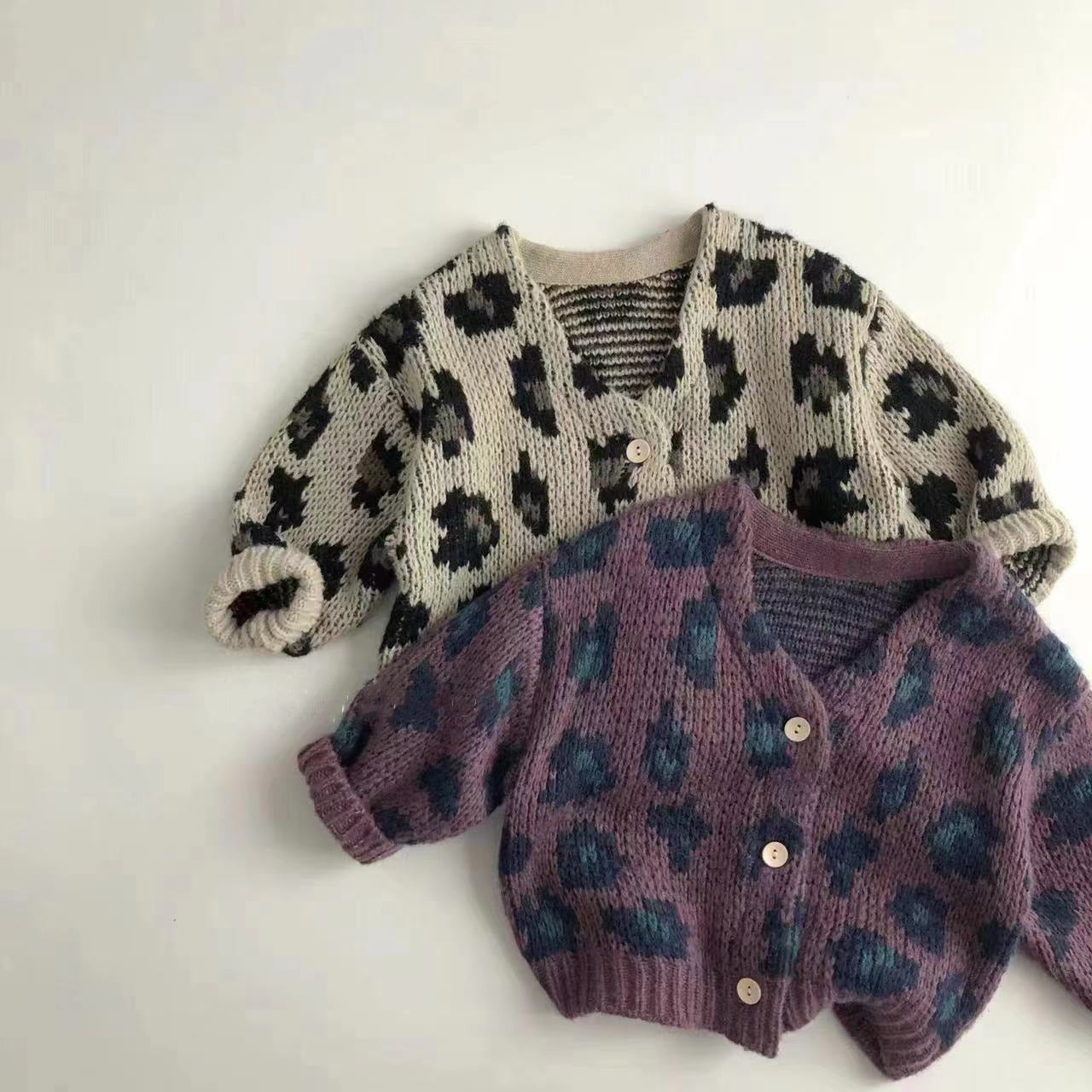 Kids Clothes Leopard Girls Sweaters Fashion Knit Cardigans Boys Sweater KilyClothing