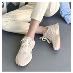High-top Shoes Leather Wild Thick-soled Casual Height-increasing Sneakers KilyClothing