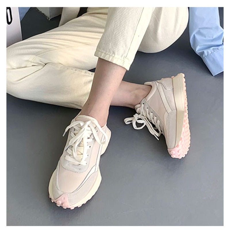 High-top Shoes Leather Wild Thick-soled Casual Height-increasing Sneakers KilyClothing